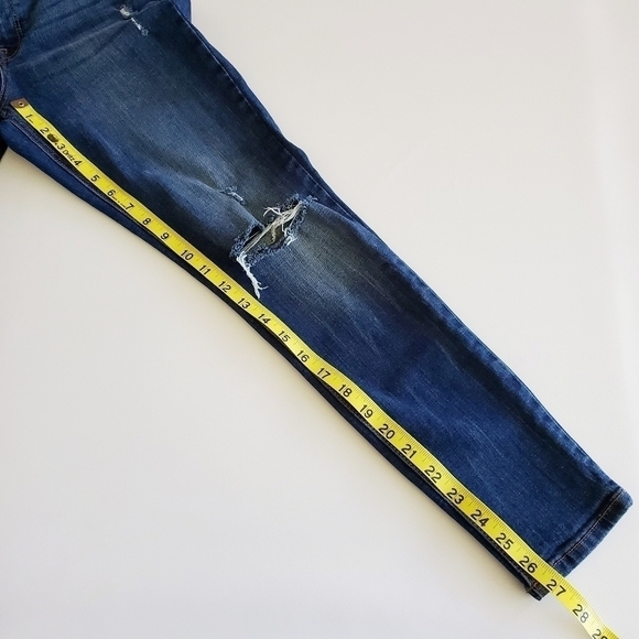 🟢7183 * Old Navy Rockstar Distressed Jeans Medium Wash Denim Size 4 - Picture 10 of 10